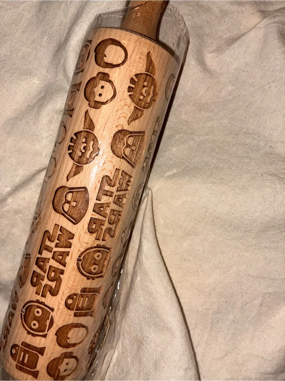 Star Wars Engraved Wooden Rolling Pin - Natural
